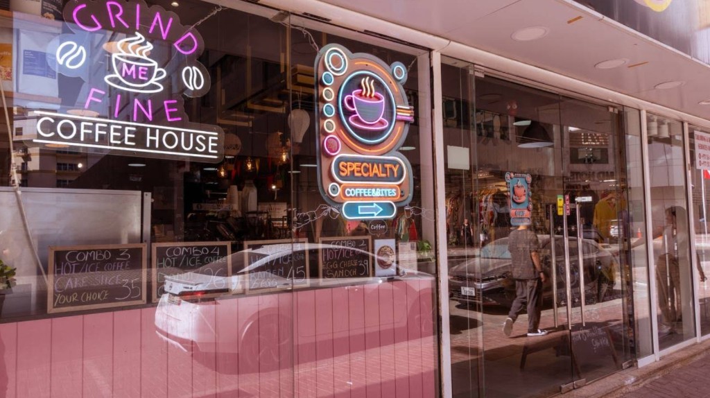 Cafe exterior building facade in Al Barsha